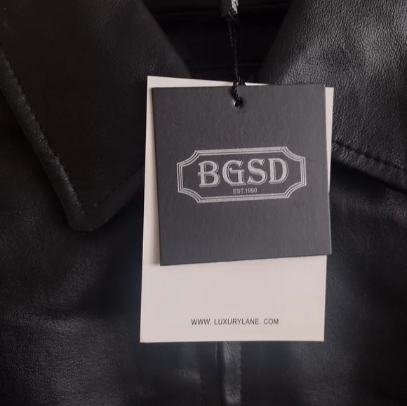 Men's BGSD Size Large Genuine Leather Bomber Jacket - Picture 3 of 7